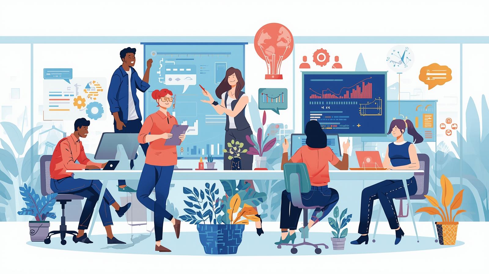 create a image that displays the skills required in today jobs world in the size ratio of 1024px by 1024px